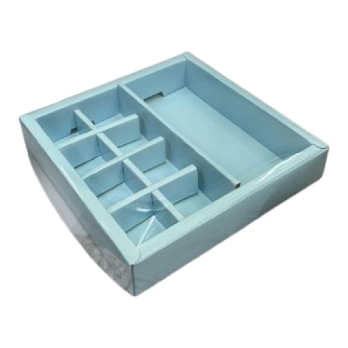 HAMPER BOX 8 CAVITY CHOCOLATE + BAR CHOCOLATE | PASTEL BLUE | 10 PCS PACK