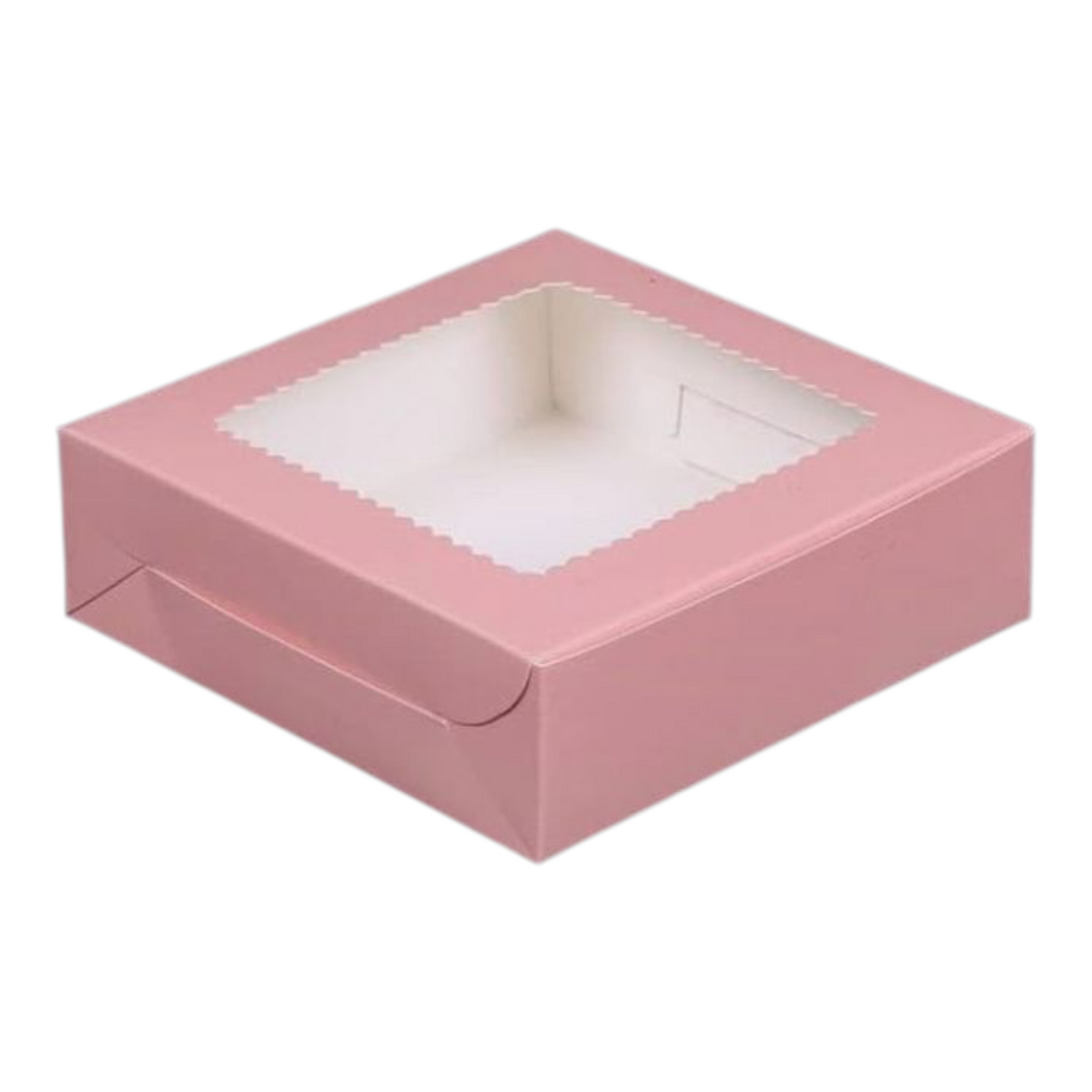 4P BROWNIE BOX SIZE 6*6*2 PASTLE PINK -10 PCS PACK