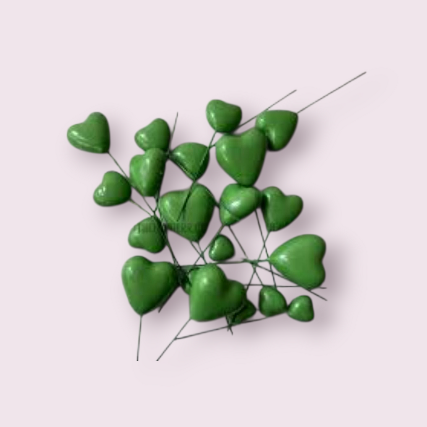 Heart Faux Green Colour 20 pcs pack