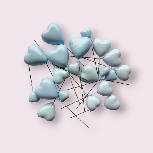 Heart Faux Sky Blue Colour 20 pcs pack