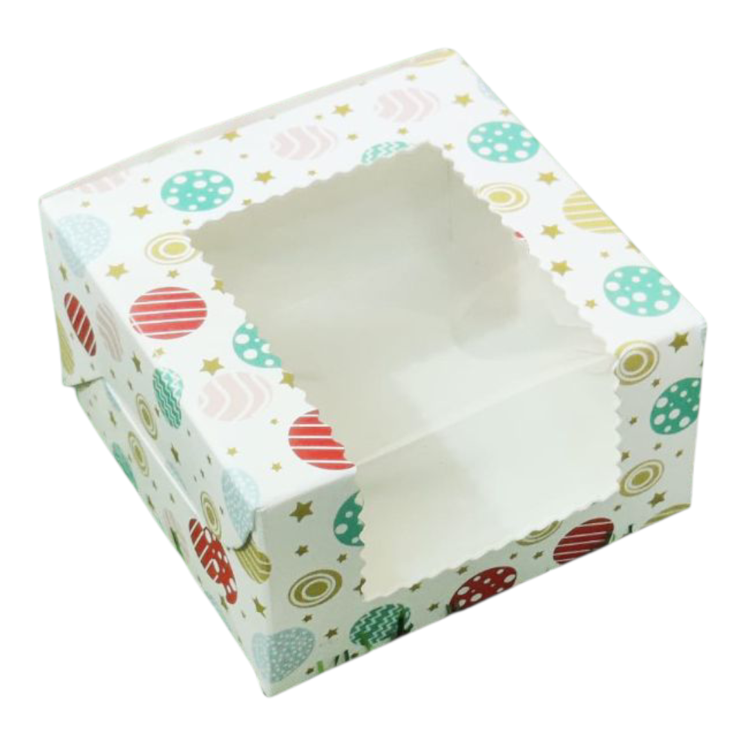 Brownie Box 1 P Polka Dot White- Size 3×3×2 |10 PC's pack