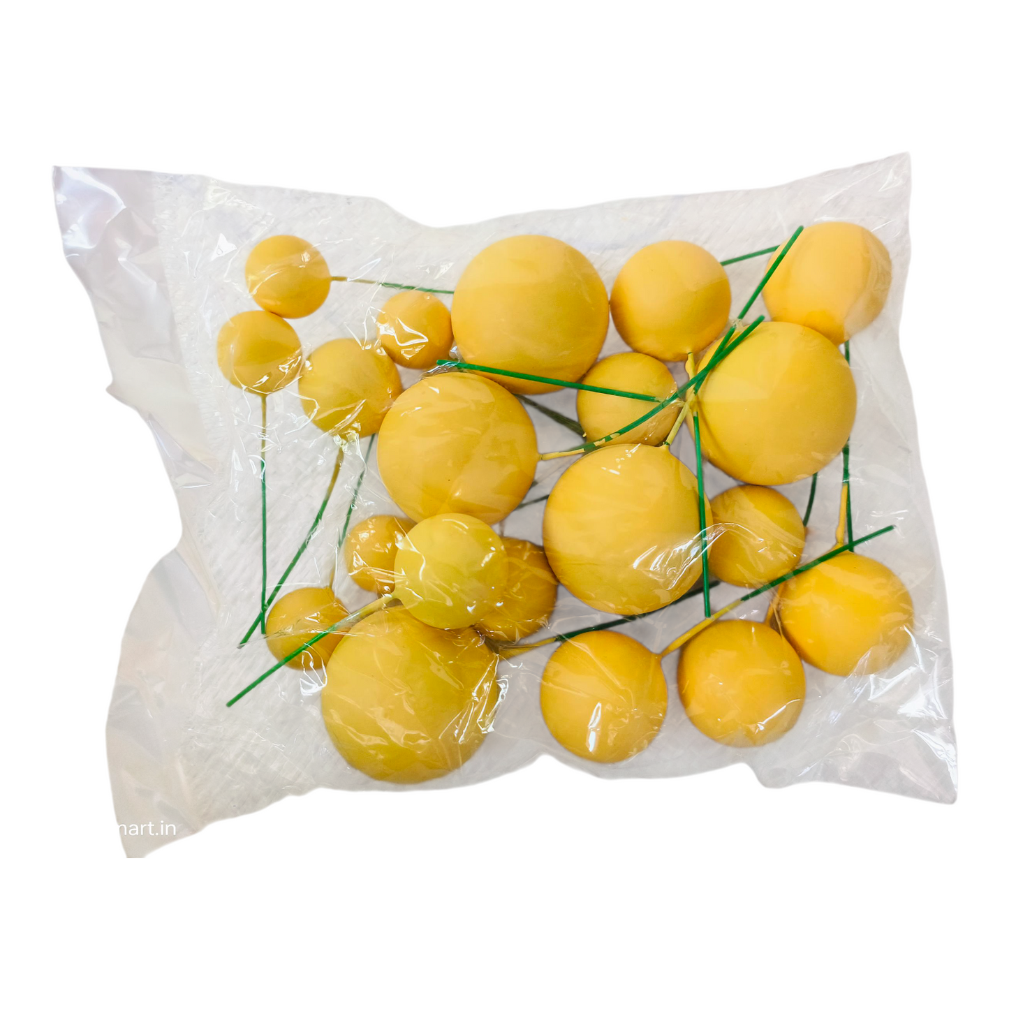 Matt Colour Faux Ball-|Dark Yellow|Multisize| 20 PC's pack