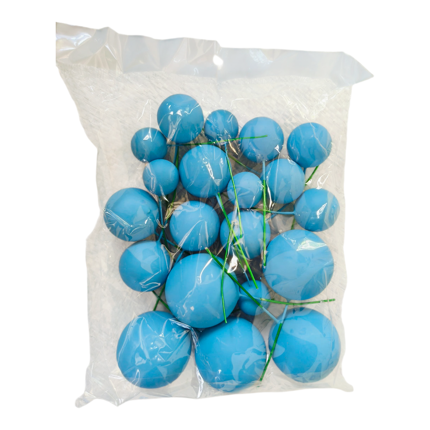 Matt Colour Faux Ball-|Blue| Multisize| 20 PC's pack