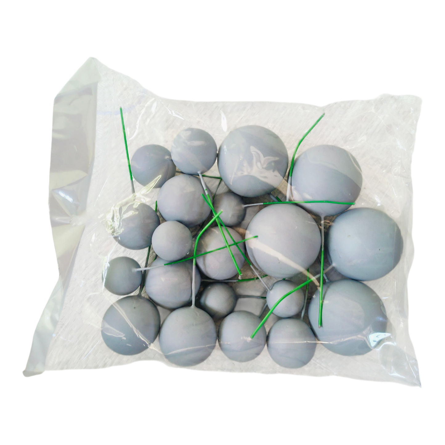 Matt Colour Faux Ball | Ash Colour|Multisize| 20 PC's pack