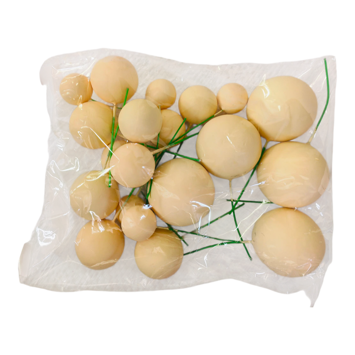 Matt Colour Faux Ball |Light Yellow|Multisize| 20 PC's pack