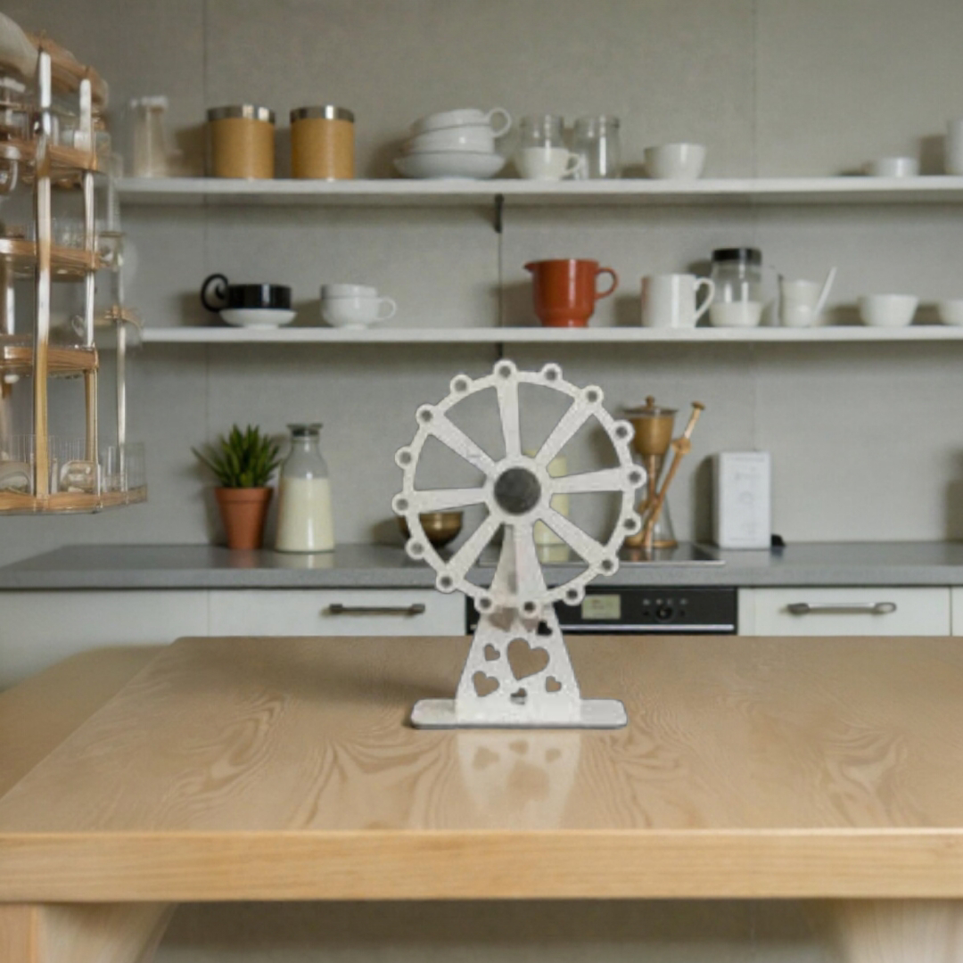 Rotating Ferries Wheel | Table Decoration Prop | White