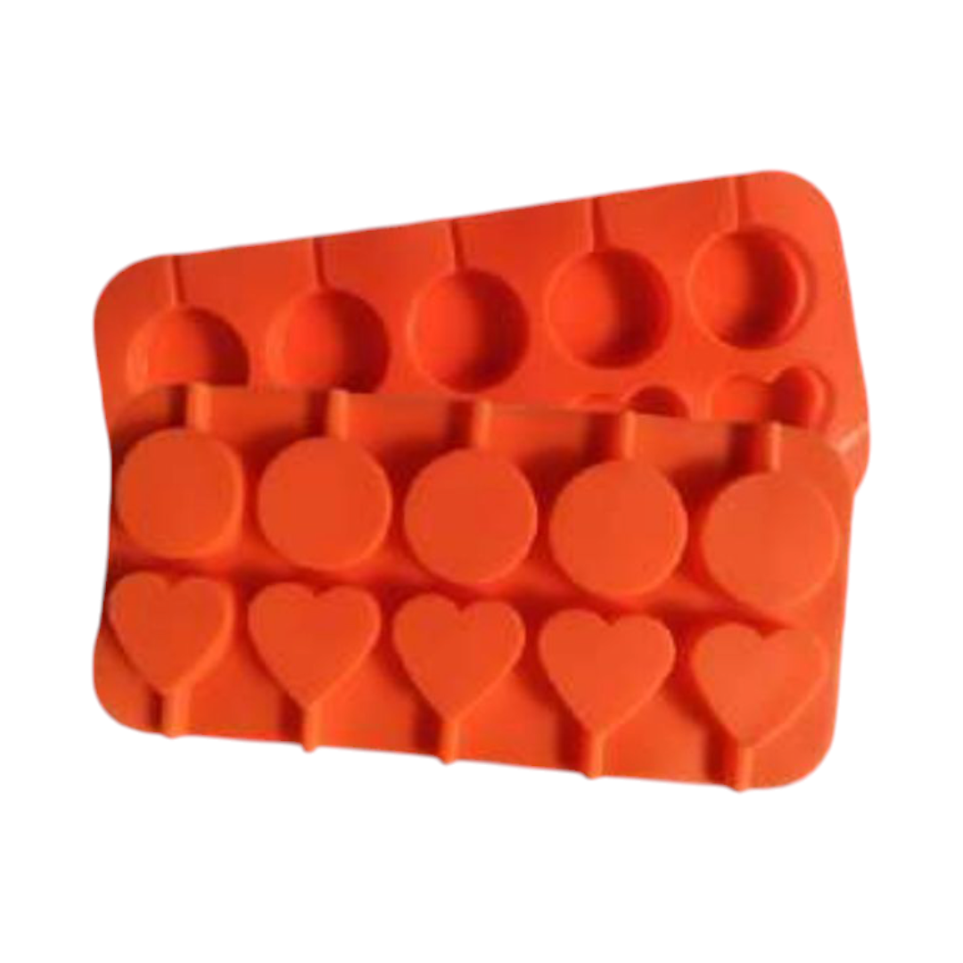 Silicon Lolipop Mold Heart & Circle