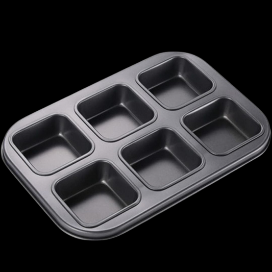 6 Cavity Brownie Carbon Coated tray