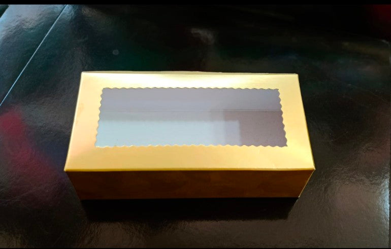 Plum Cake Box Gold Small 8.5*4*3 INCH-10 PCS APCK