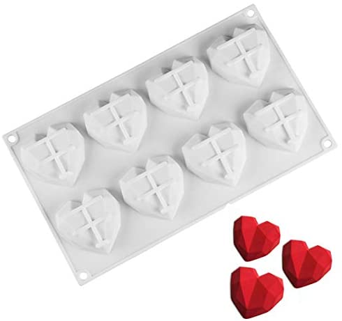 Silicon 8pcs Geo Heart Entremet Mould.
