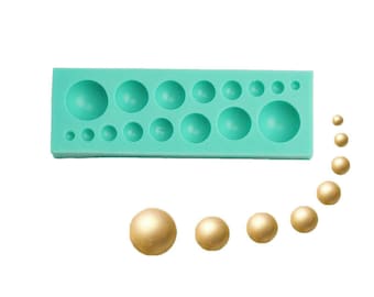 Silicon 16 Cavity Half Ball Sphere Fondant Clay Marzipan Cake Decoration Mould #61