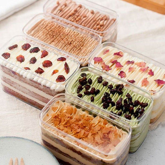 Acrylic Small Rectangular Dessert Tubs| Best For Pudding , Tiramisu , Mousse | 10 PC's pack
