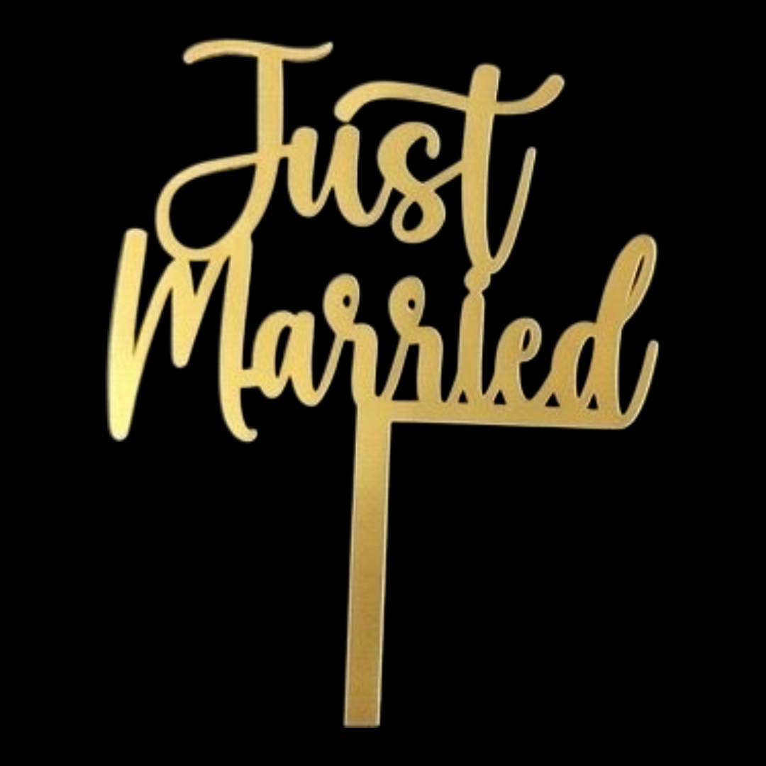 5" Acrylic Cake Topper Just Married