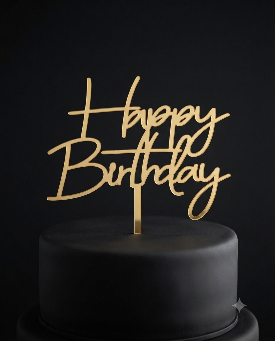 Happy Birthday Acrylic Topper 5''#27