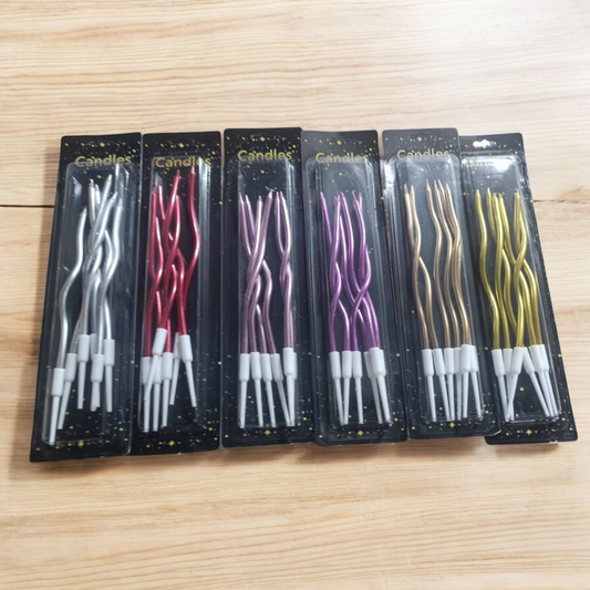 SPIRAL CANDLE COMBO 10 PACKS, ASSORTED COLORS
