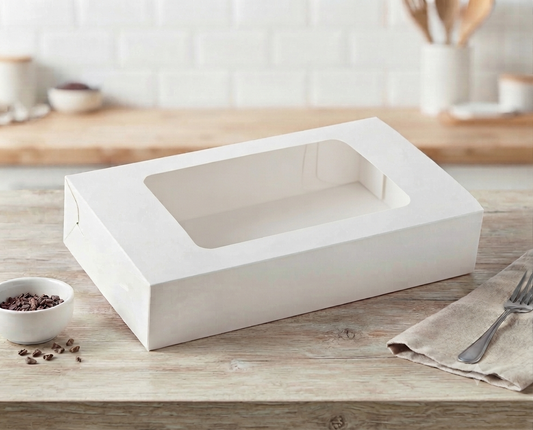 BROWNIE BOX 6P SIZE 9*6*2 Plain White -10 PCS PACK
