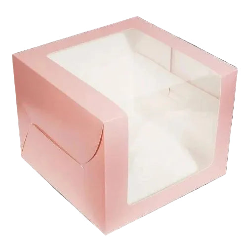 Cake Box L Window | 8*8*5 Pink| 10 PCS PACK