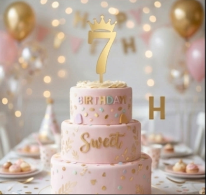 ACRYLIC NUMBER TOPPER CROWN 7