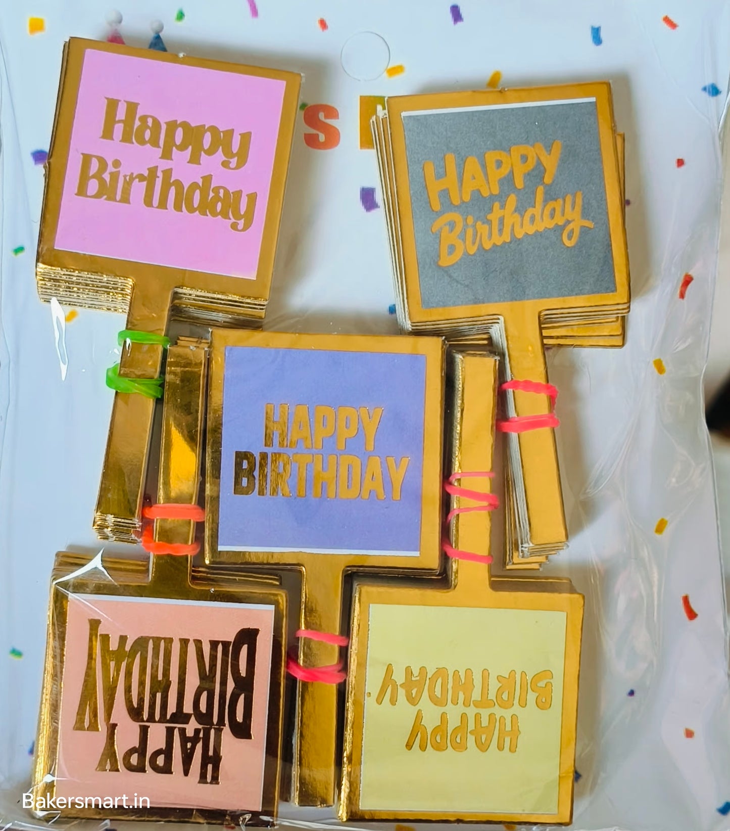 HAPPY BIRTHDAY PAPER TOPPER 100PCS PACK