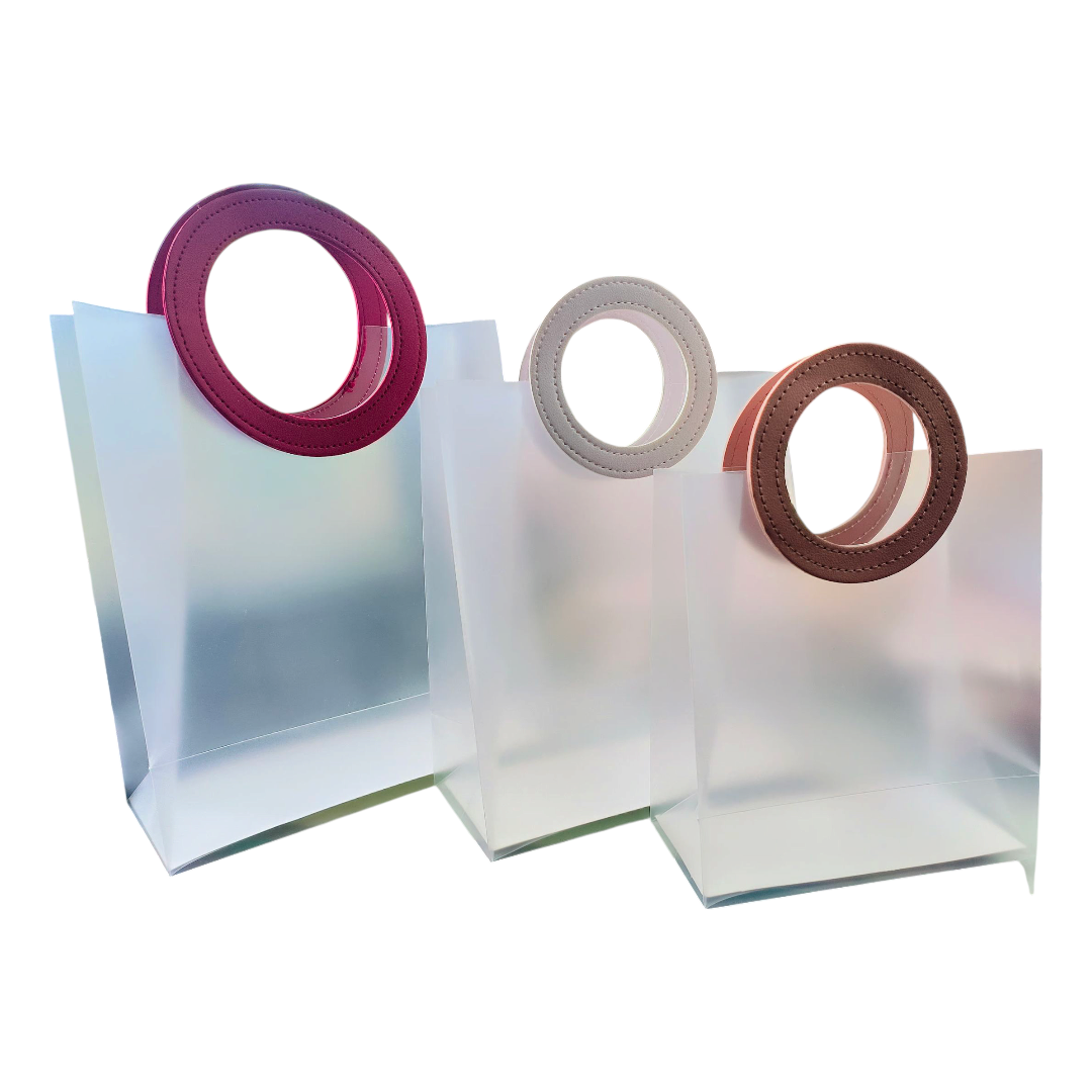 Frosted Leather Handle Hamper Bag (5 PC's pack) -19×16×8 cm