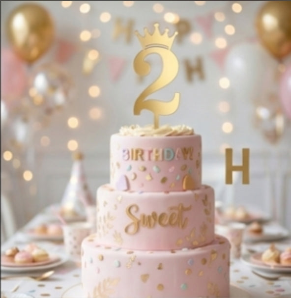 ACRYLIC NUMBER TOPPER CROWN 2