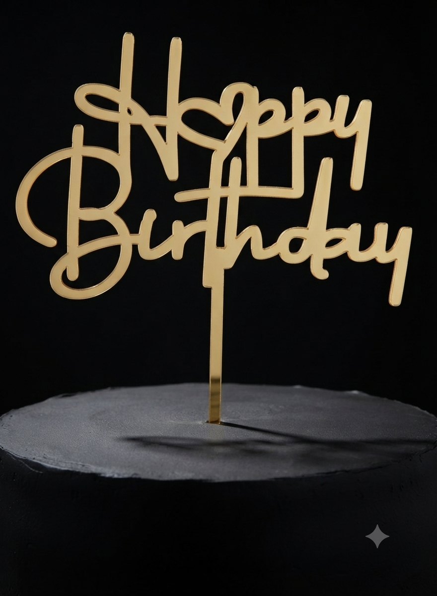 Happy Birthday Acrylic Topper 5''#12