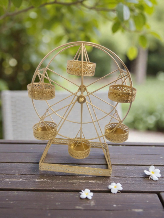 Metal Cupcake Stand Ferris Wheel 6 cupcake Holder Golden