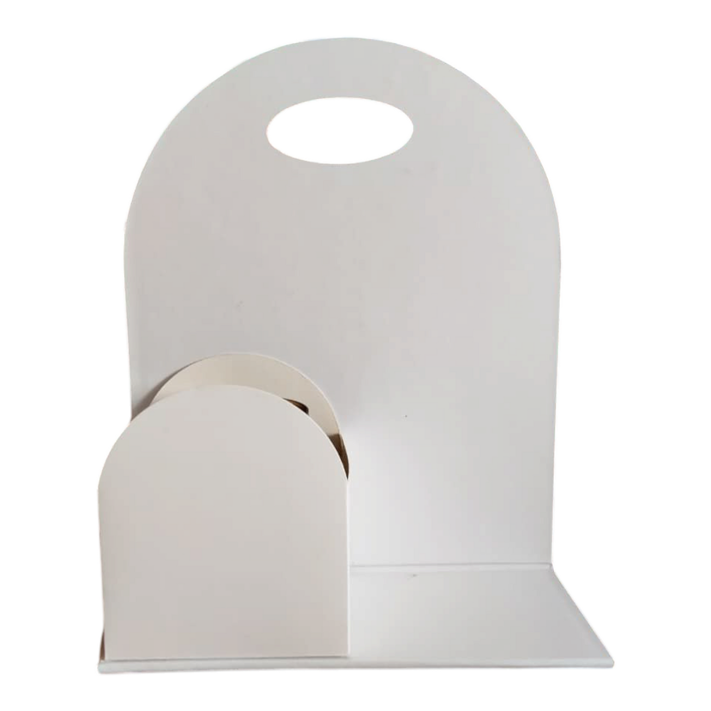 White Foldable Cake & Flower Hamper