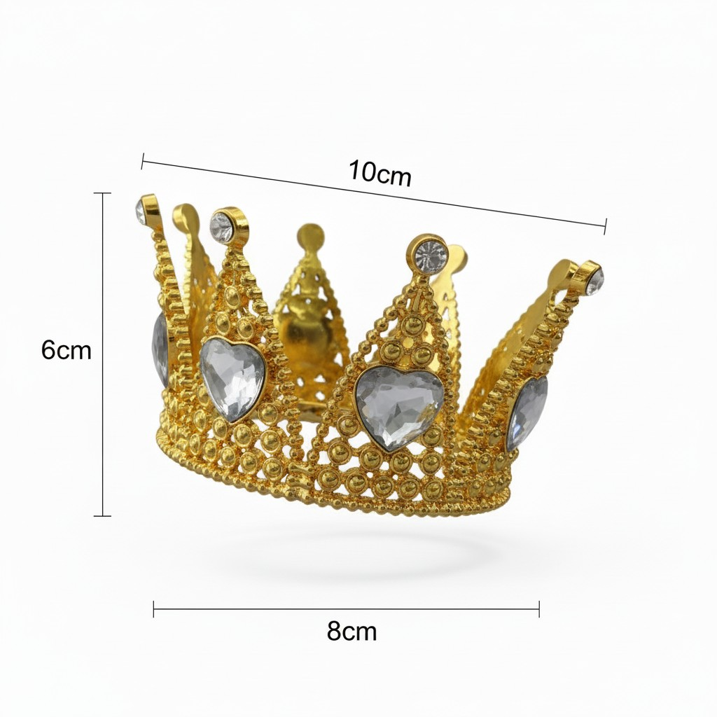 Plastic Cake Crown Diamond Toppers | Design No.F16