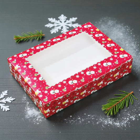 Brownie Box 4 Pcs Christmas Red - Size 6×6×2 |10 PC's pack