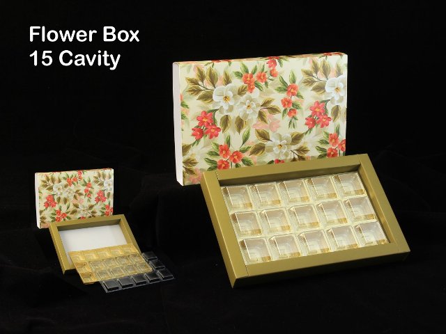 15 Cavity Floral Chocolate Box with Cavity | 10 pcs pack