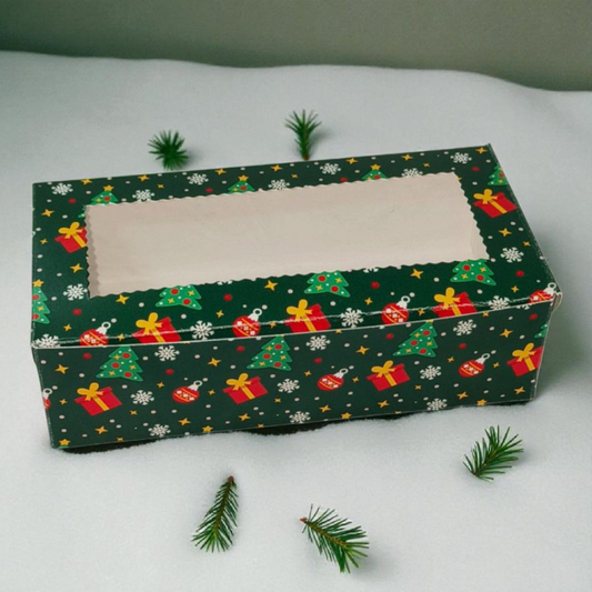Brownie Box 2P Christmas Green - Size 6×3×2 |10 PC's pack