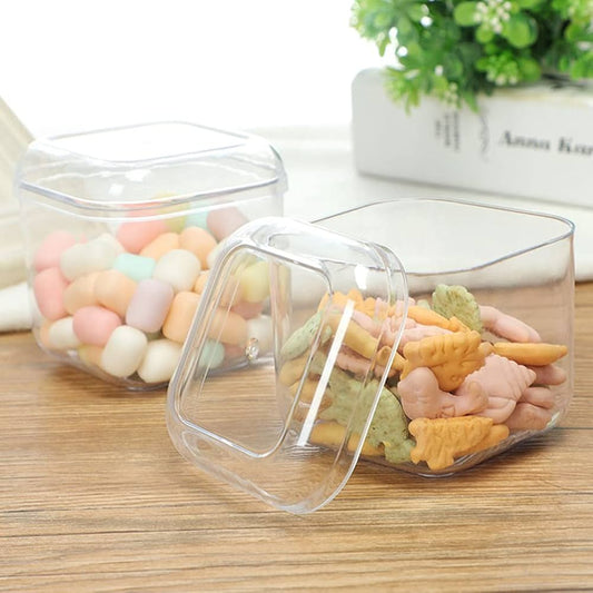 ACRYLIC VERTICAL SQUARE DESSERT TUB | 200 ML | BOX 10 PCS PACK |Size 7.5×7.5×7.5 cm