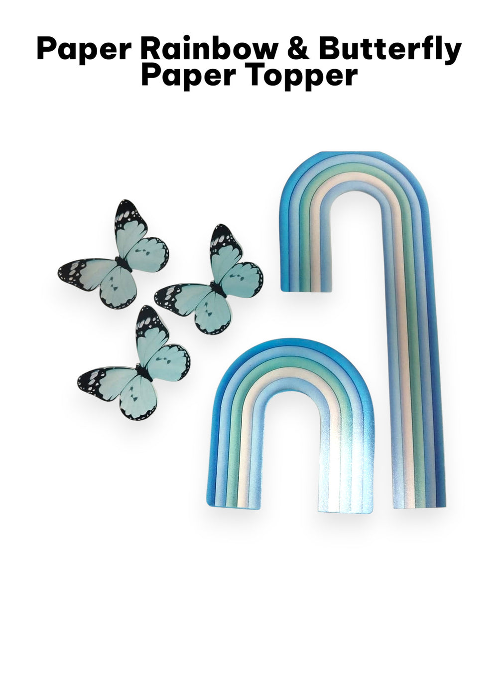 Paper Rainbow Topper Sets with Butterflies | Pack Of 6 pcs #Design 9