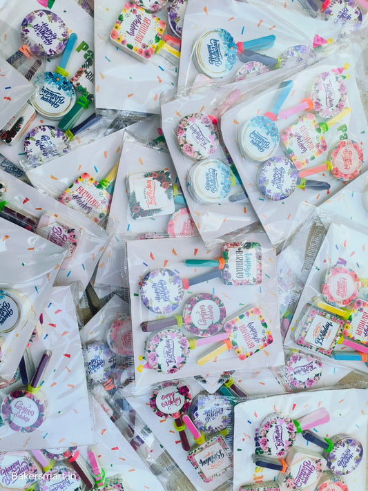 HAPPY BIRTHDAY PAPER TOPPER 100PCS PACK - RANDOM DESIGN