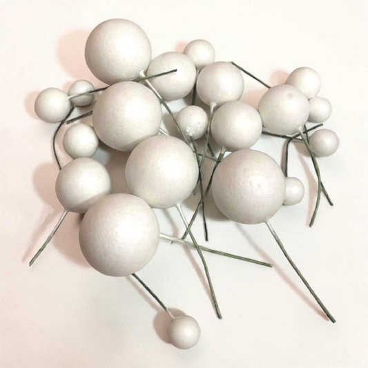 Matt Colour Faux Ball | White |Multisize| 20 PC's pack