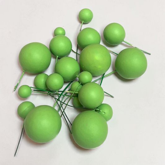 Matt Colour Faux Ball-|Dark Green | Multisize| 20 PC's pack