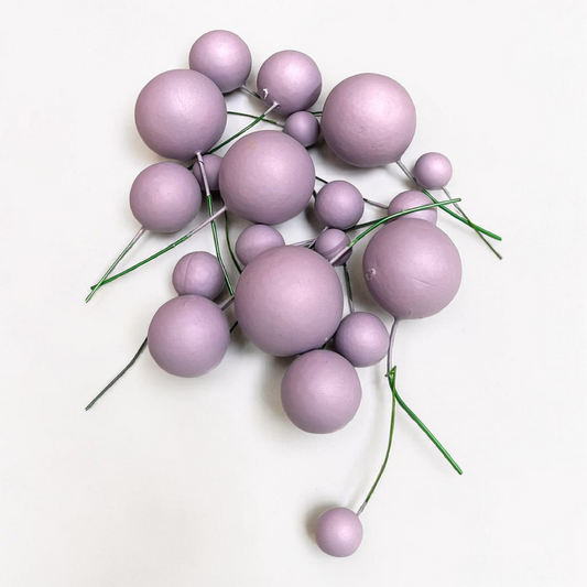 Matt Colour Faux Ball |Light Purple|Multisize| 20 PC's pack