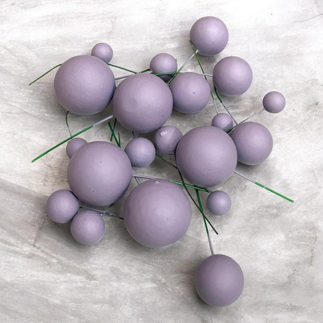 Matt Colour Faux Ball-|Dark Purple | Multisize| 20 PC's pack