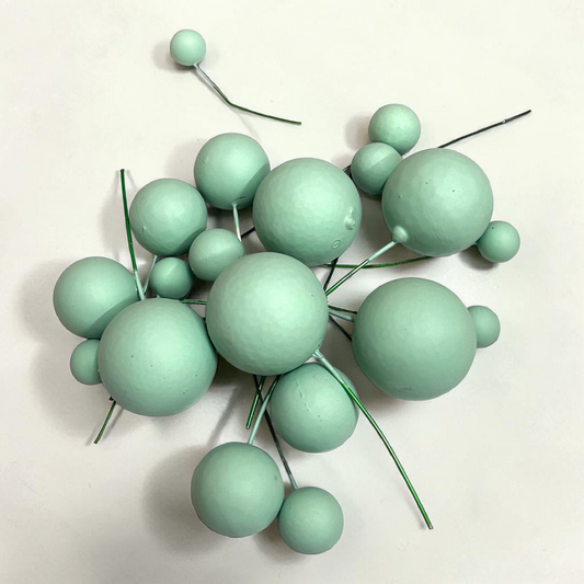 Matt Colour Faux Ball-|Mint Green | Multisize| 20 PC's pack