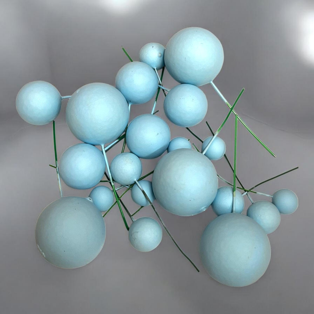 Matt Colour Faux Ball-|Baby Blue | Multisize| 20 PC's pack