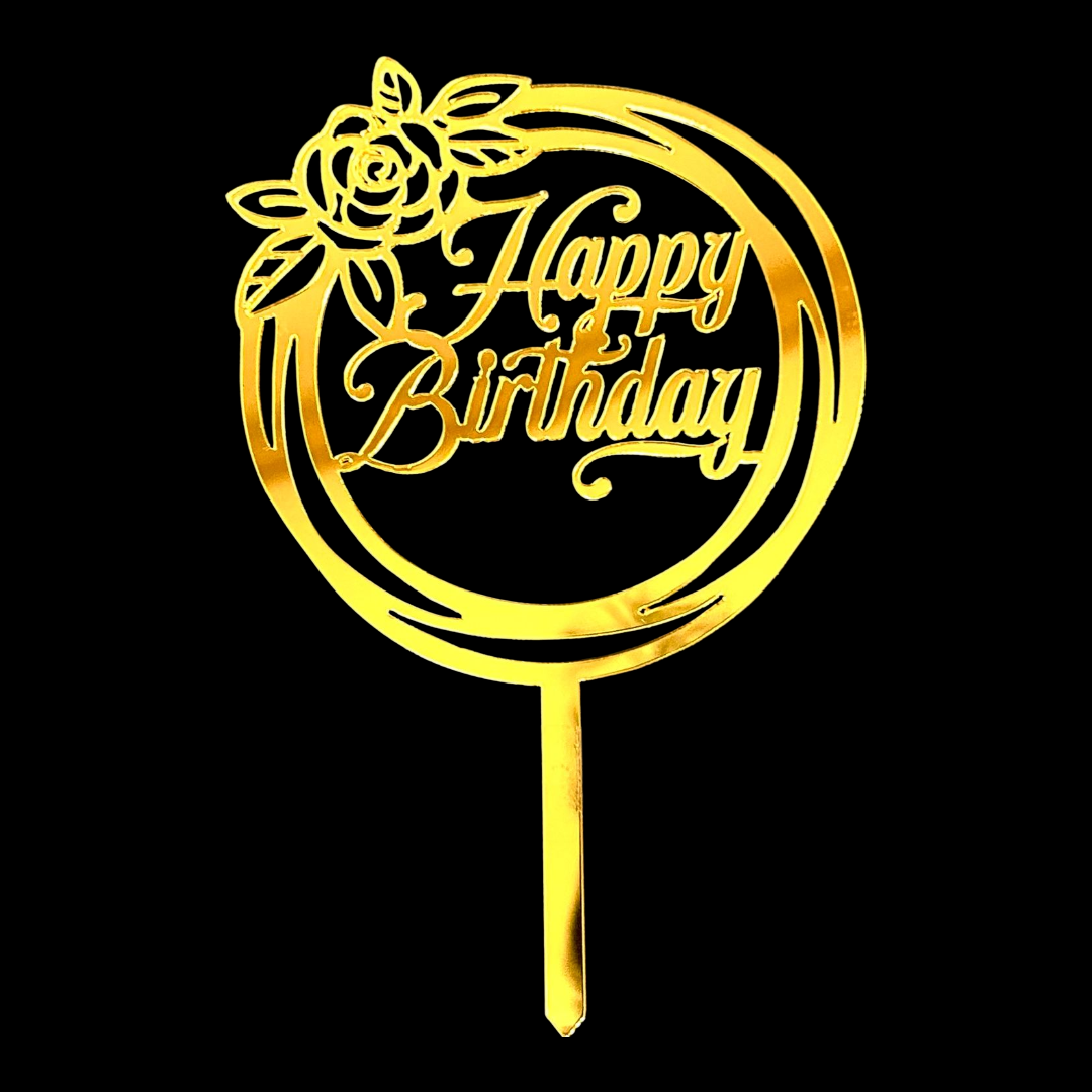 Happy Birthday Acrylic Topper 5''#18