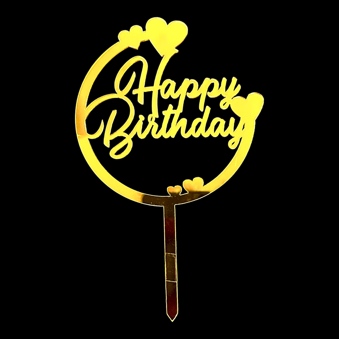 Happy Birthday Acrylic Topper 5''#22