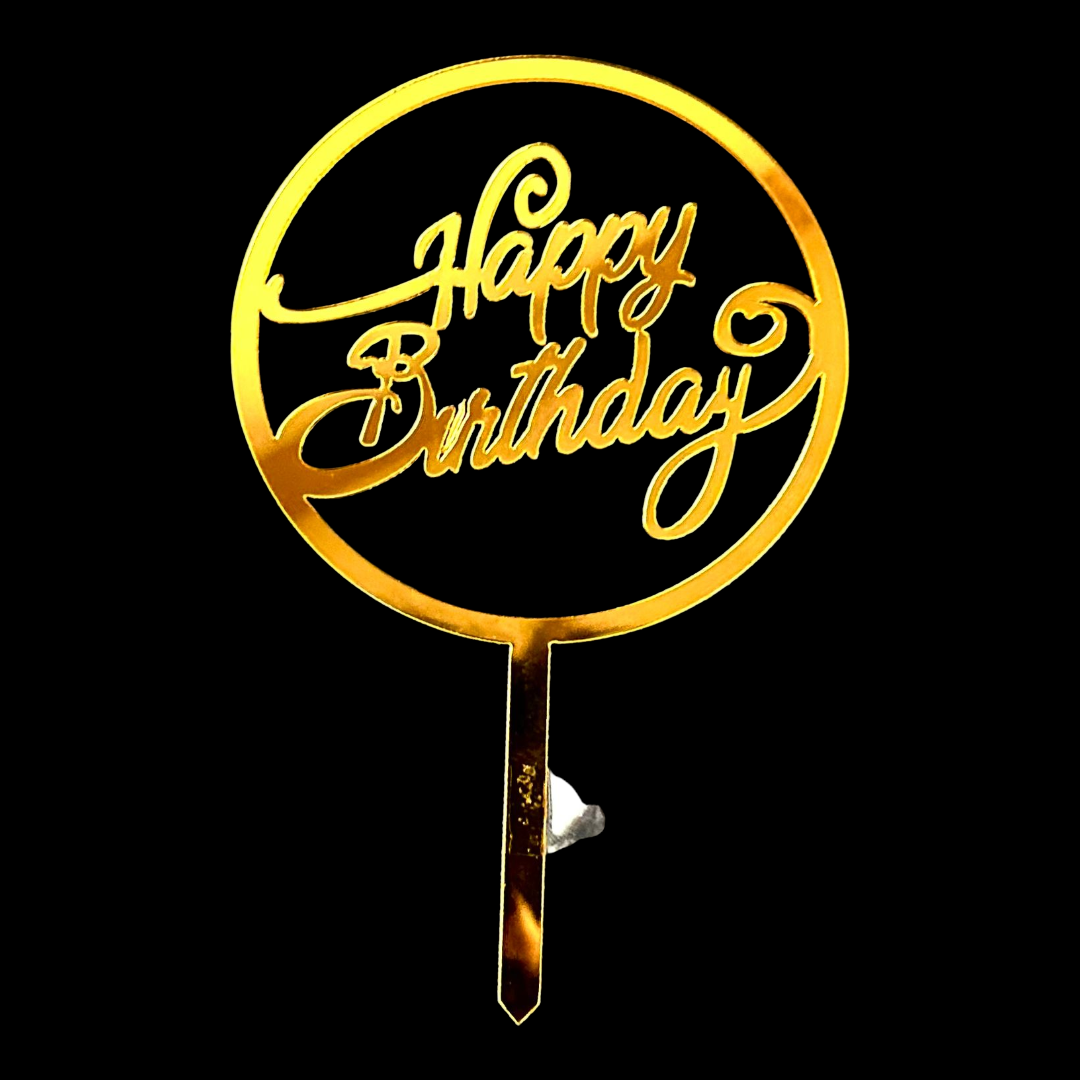 Happy Birthday Acrylic Topper 5''#26