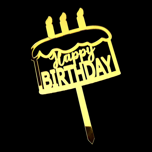 Happy Birthday Acrylic Topper 5''#25