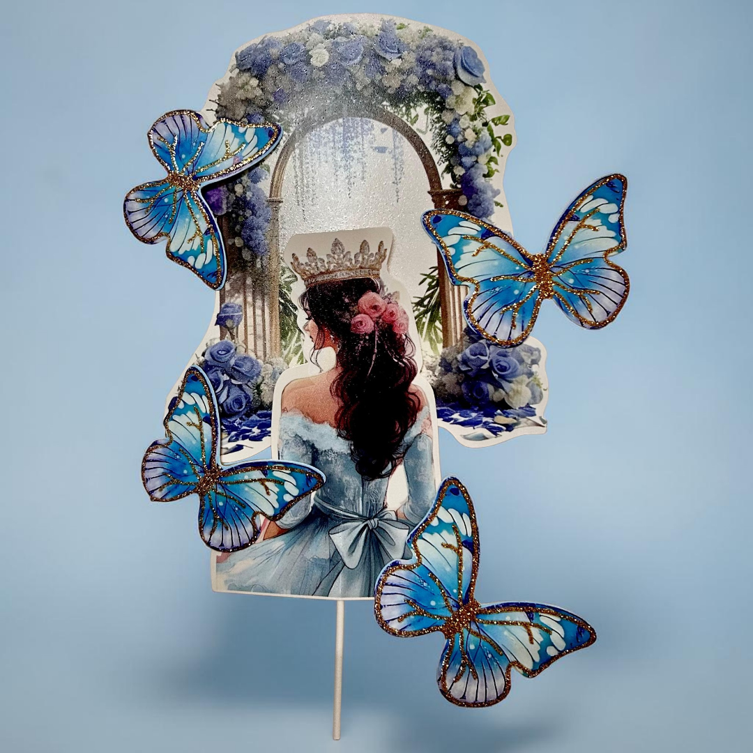 Paper Butterfly Cake Toppers |Girl Theme | Blue