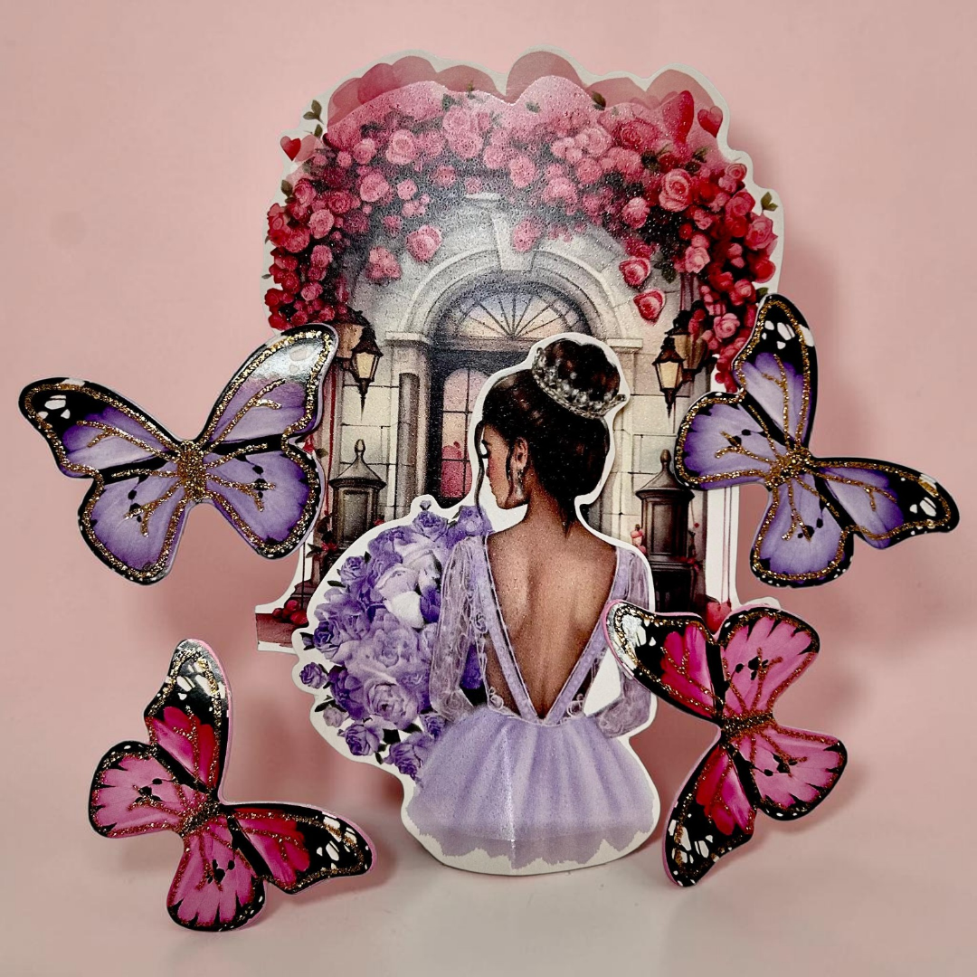 Paper Butterfly Cake Toppers |Girl Theme | Pink Purple