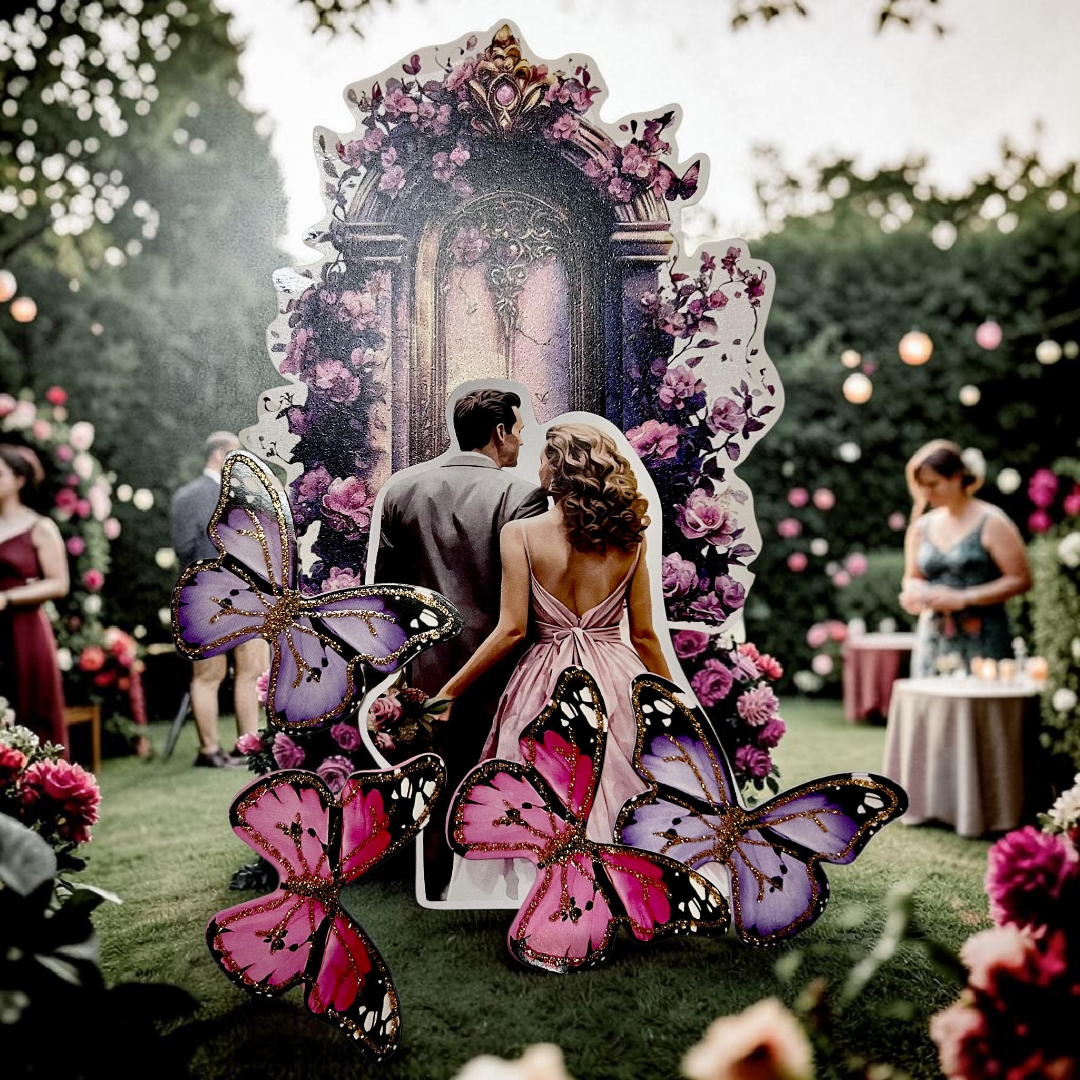 Paper Butterfly Cake Toppers |Couple Theme | Pink Purple #1