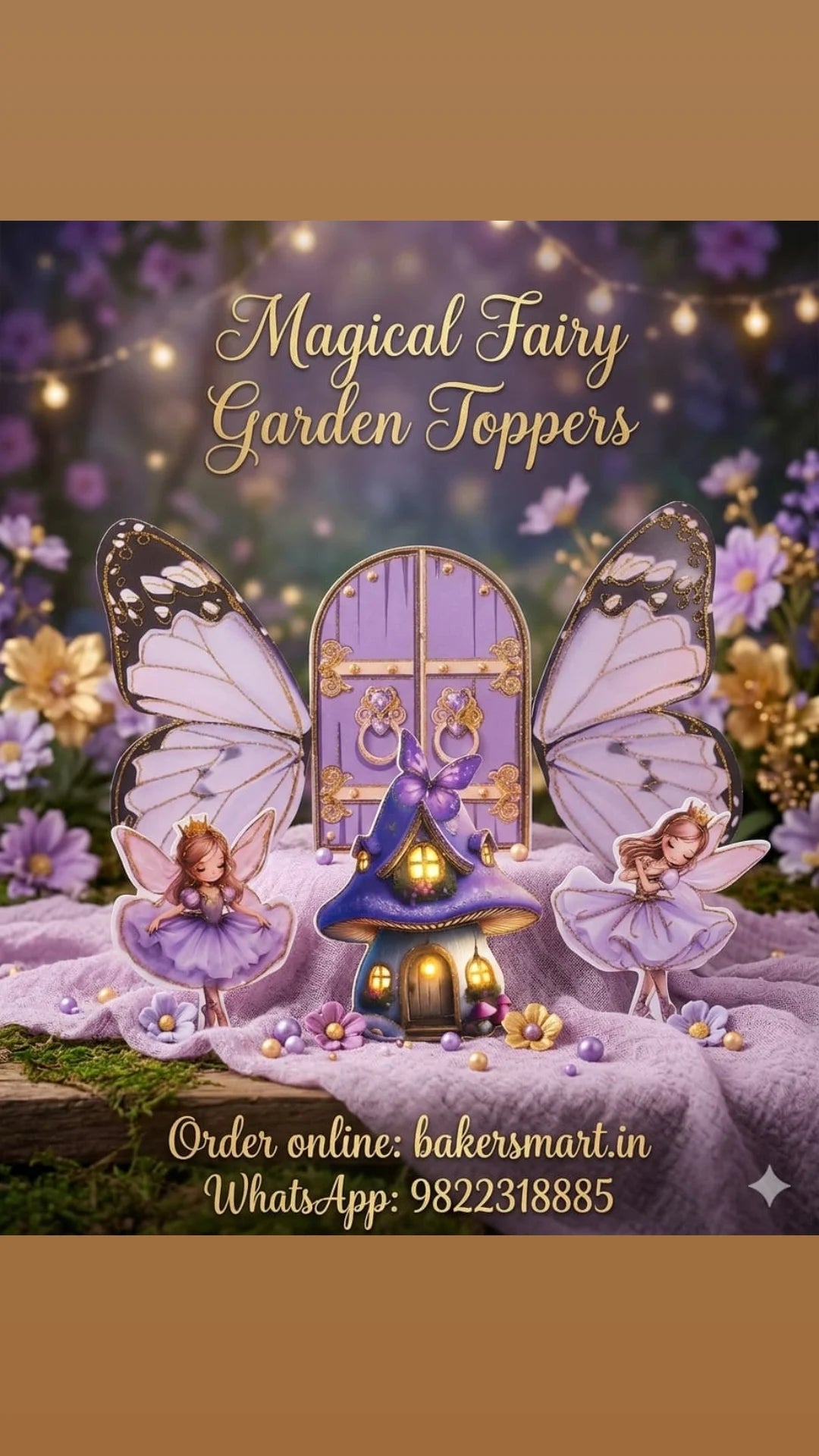 Fairy Butterfly Theme Toppers Purple