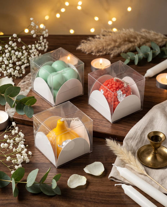 1 PC PVC TRANSPARENT BOX WITH PAPER CAVITY-|1.75*1.75*1.75 INCH |(CN-8)| 10 pcs Pack